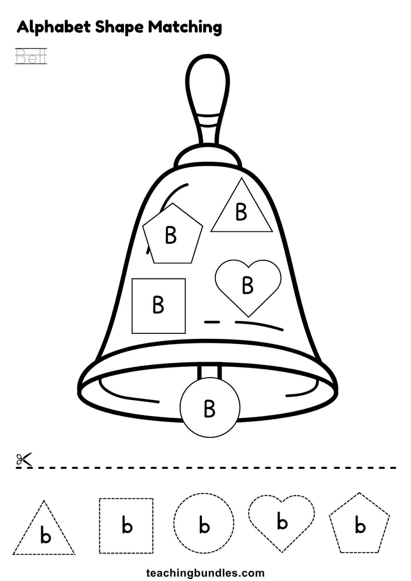 Alphabet B shape match with bell