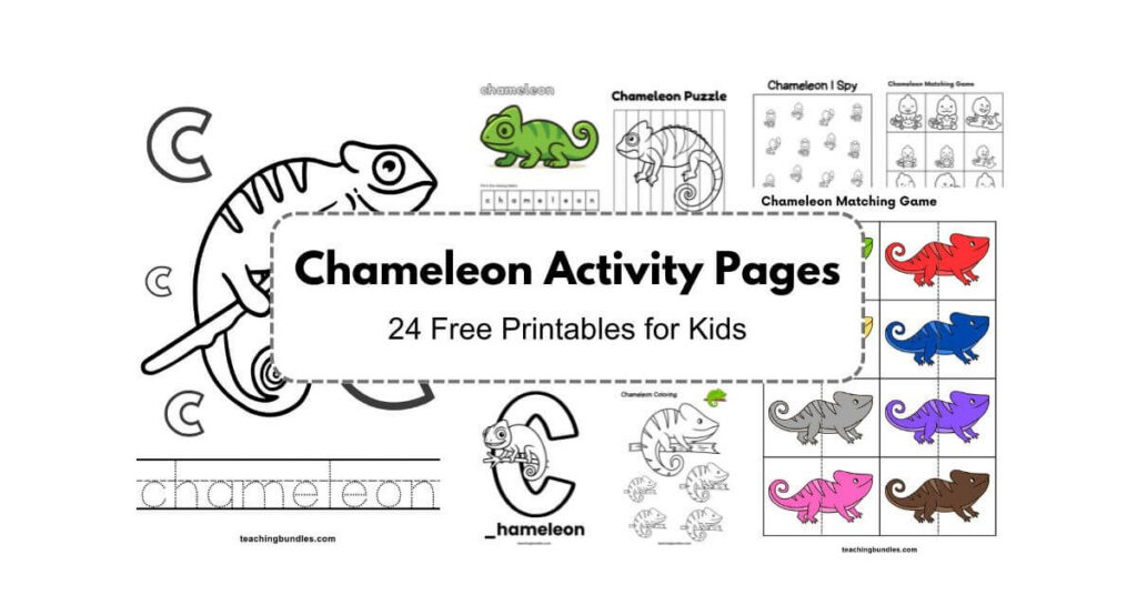 Engaging chameleon worksheets designed for little learners to enjoy tracing, coloring, and matching.