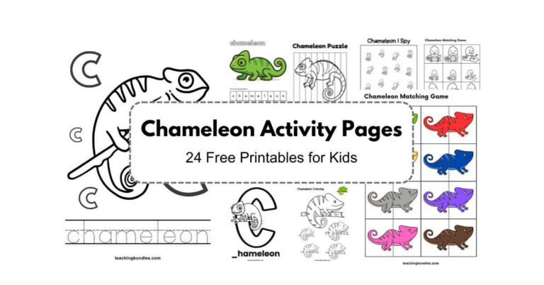 Engaging chameleon worksheets designed for little learners to enjoy tracing, coloring, and matching.