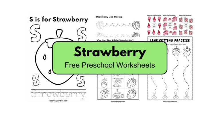 Strawberry preschool bundle with math and literacy activities
