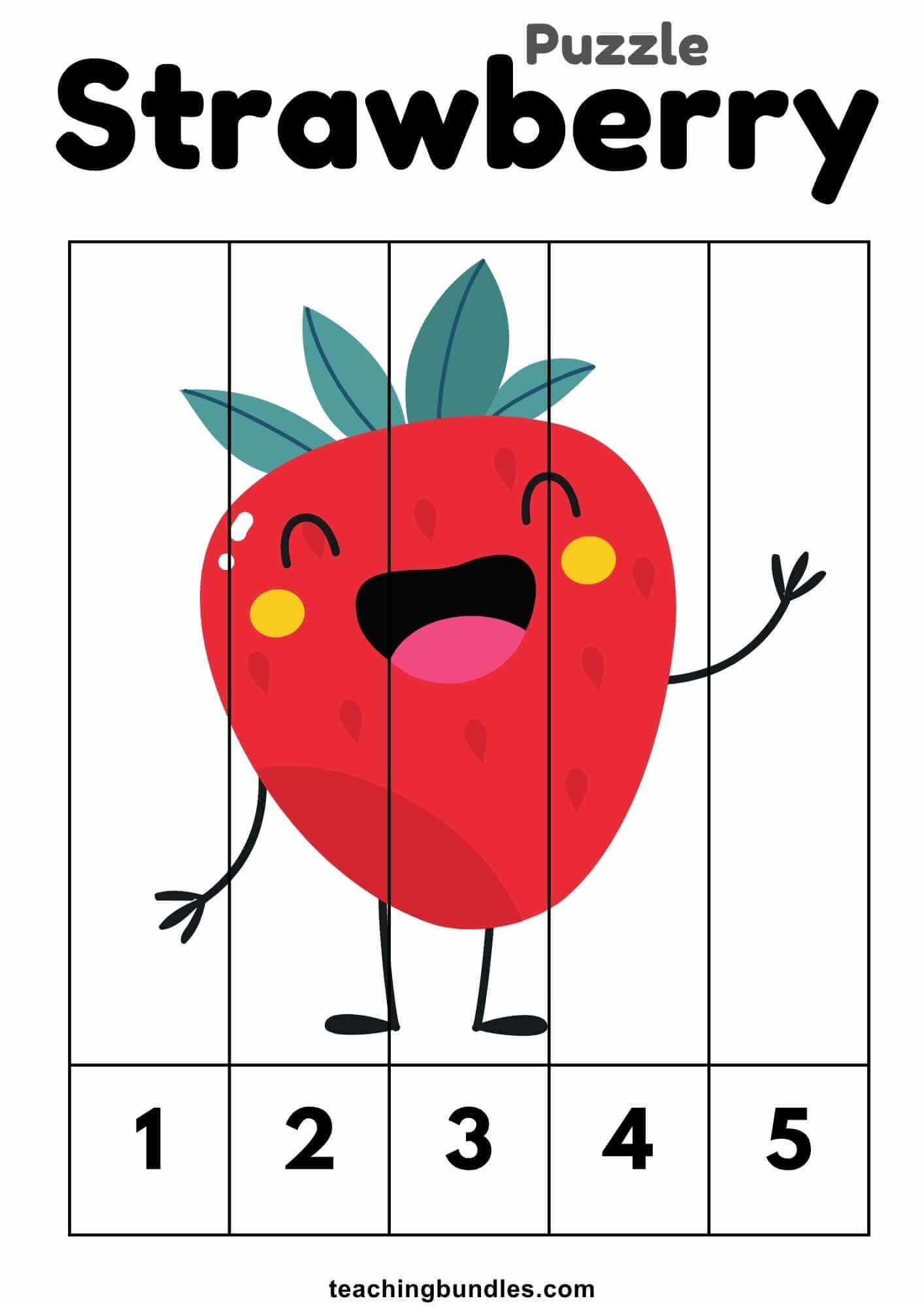 Strawberry fun puzzle for kids