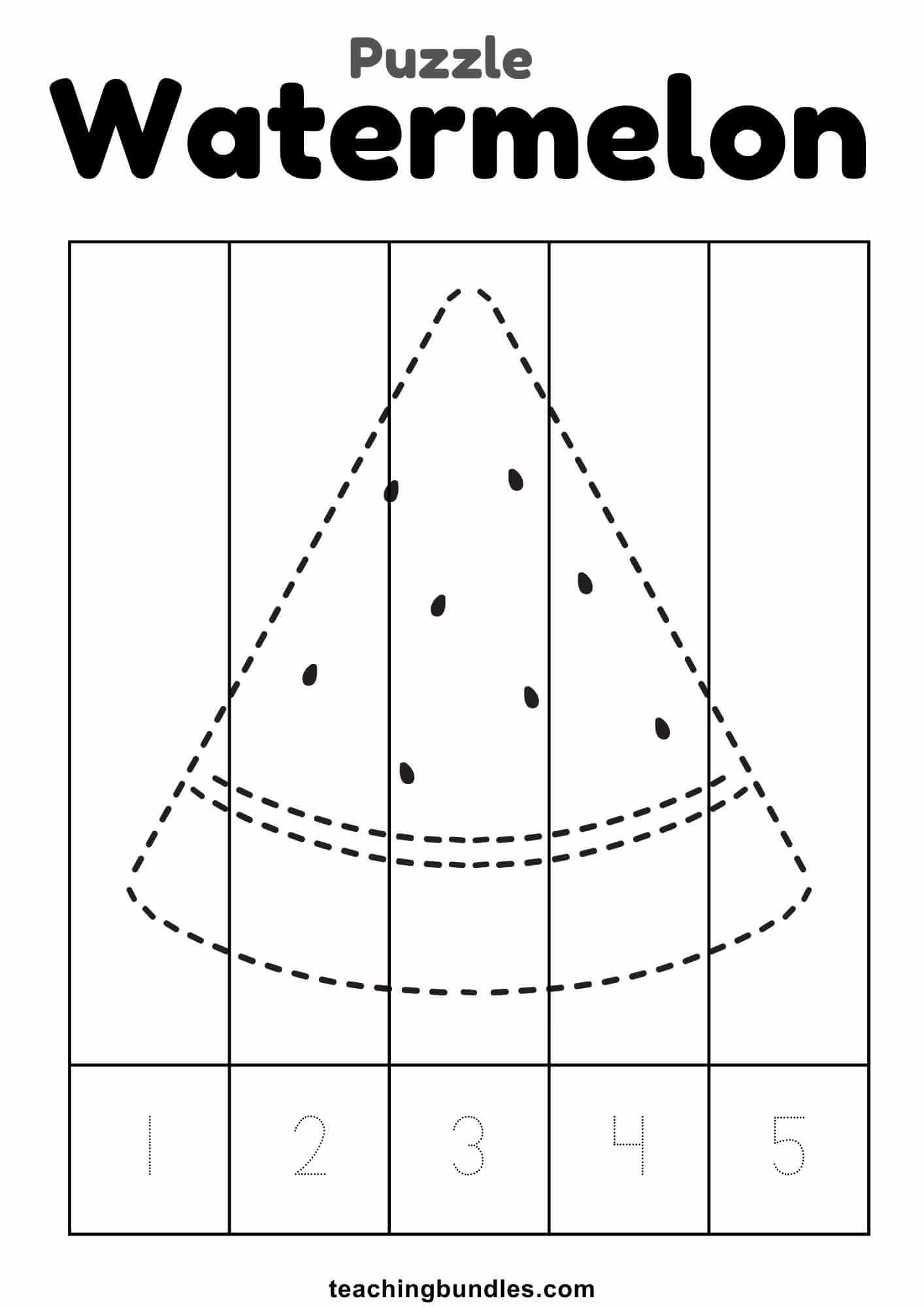 Watermelon puzzle using numbers 1–5