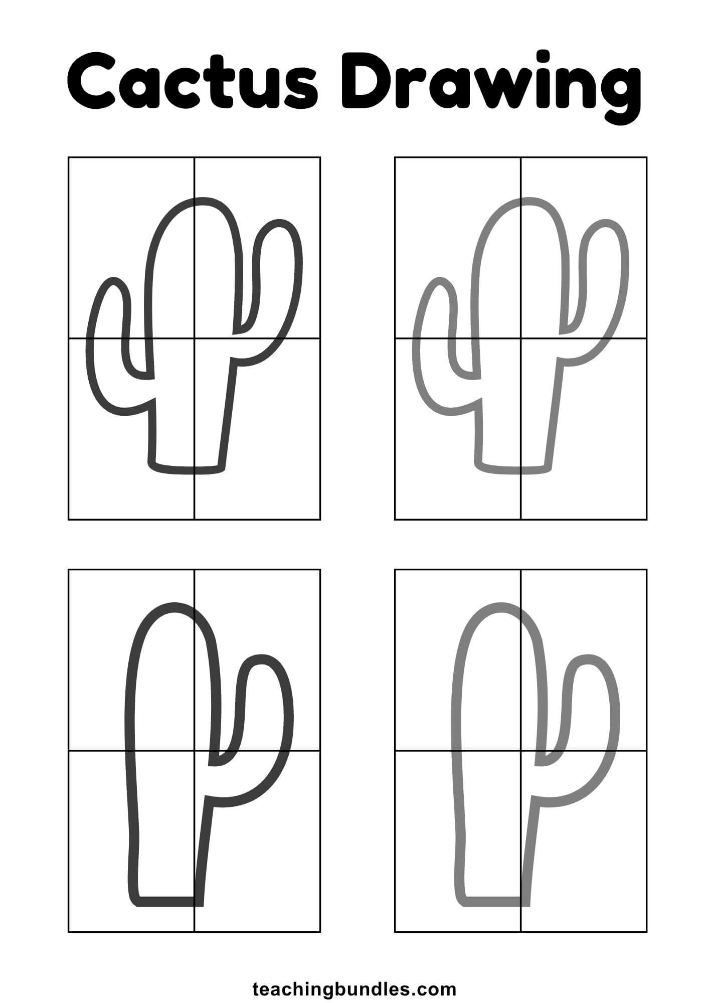 cactus drawing templates