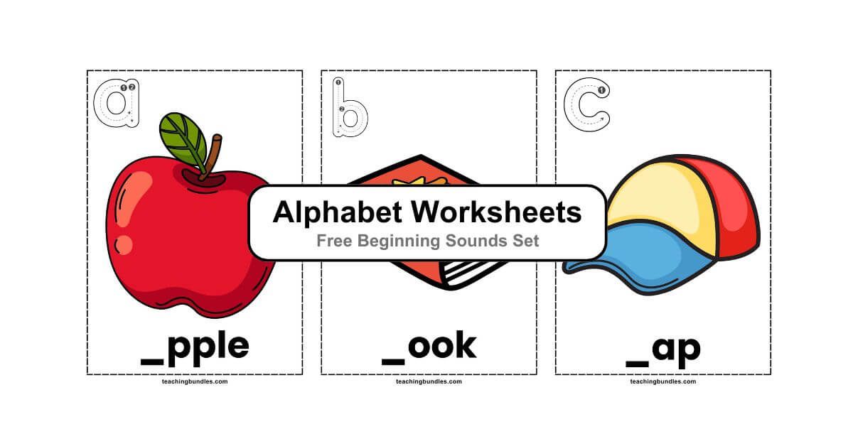 Alphabet Beginning Sounds A‑Z phonics worksheets bundle for kids
