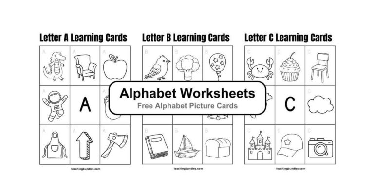Alphabet Learning Cards A–Z Printable Set for Preschool Kids