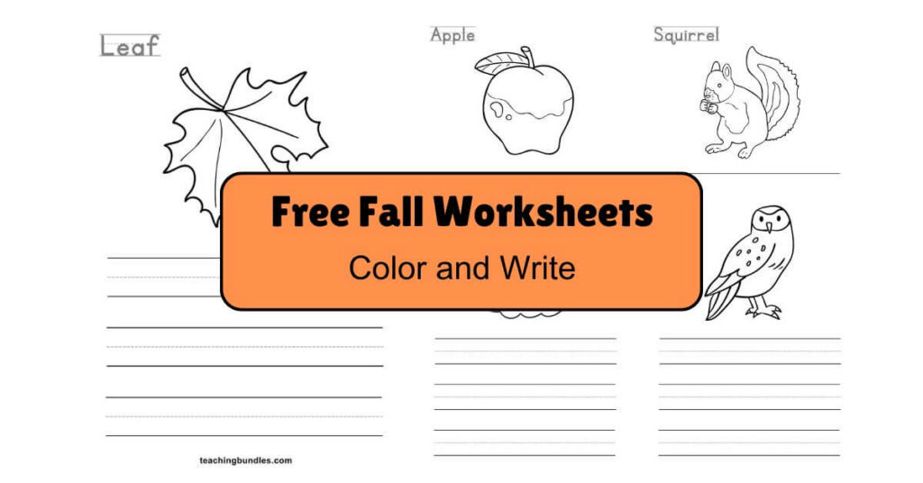 Fall Season Color and Write Activity Bundle for Preschoolers