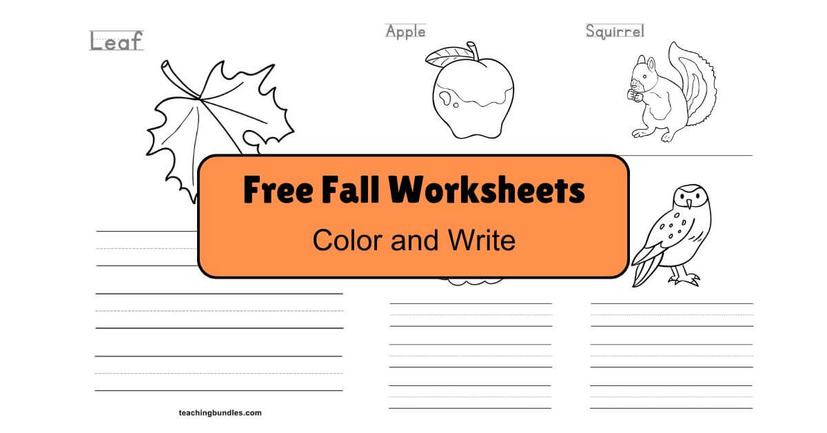 Fall Season Color and Write Activity Bundle for Preschoolers