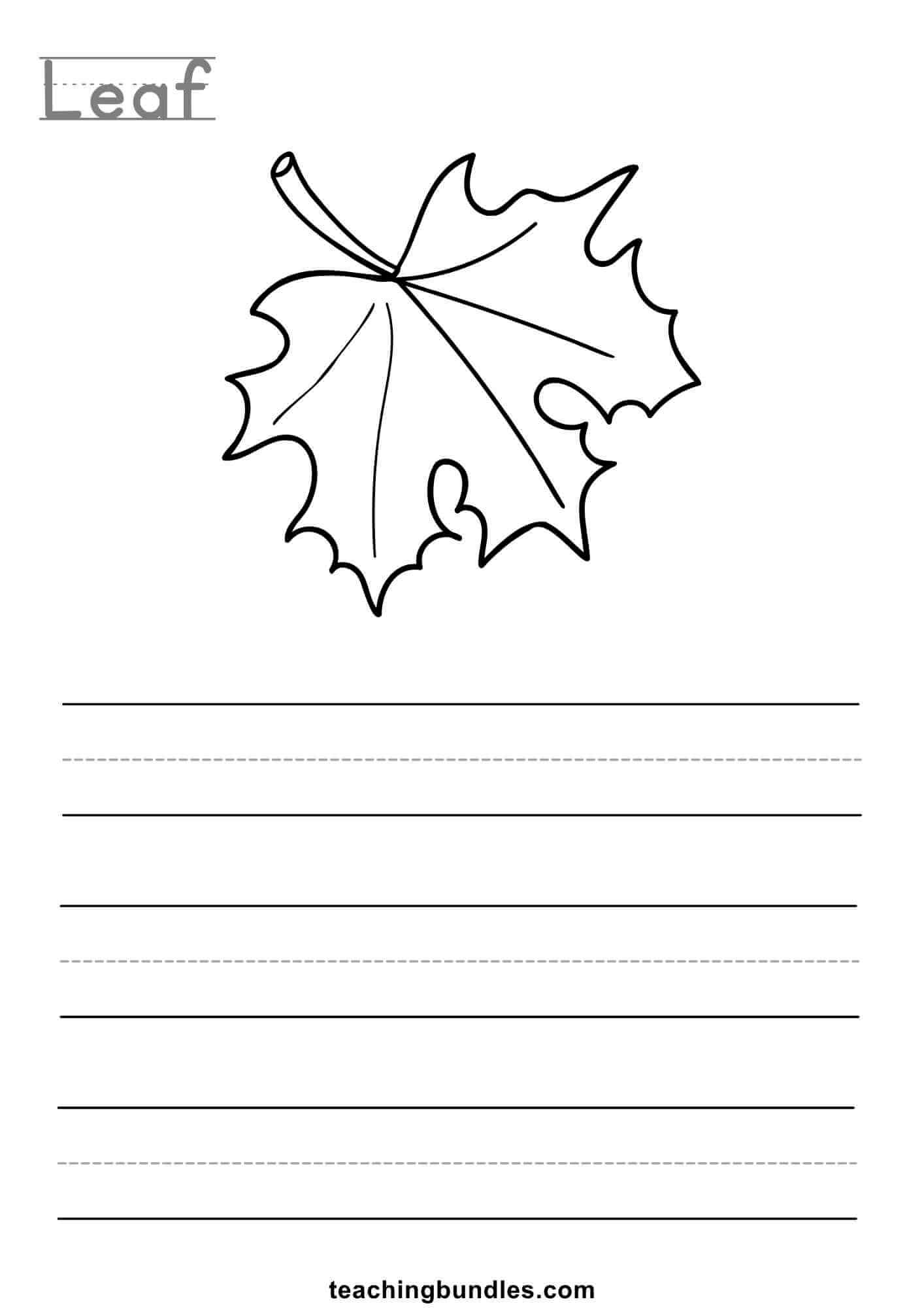 Leaf Fall Season Color and Write Template for Kids