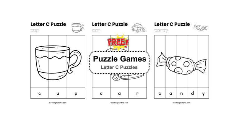 Letter C Puzzle Printable Game for Kids