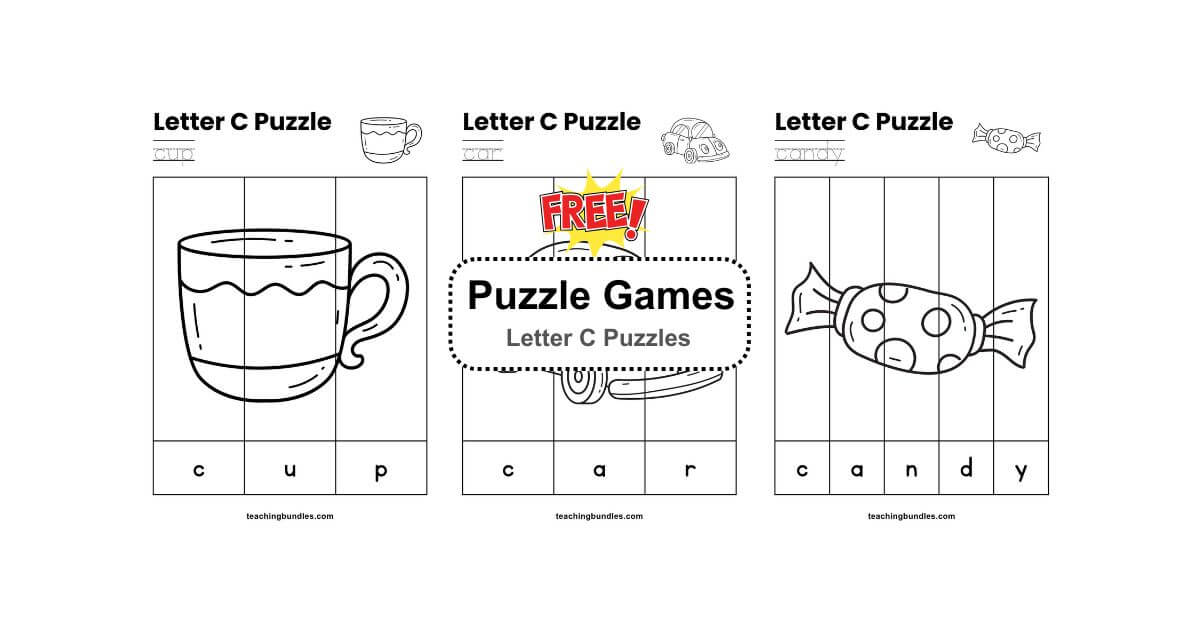 Letter C Puzzle Printable Game for Kids