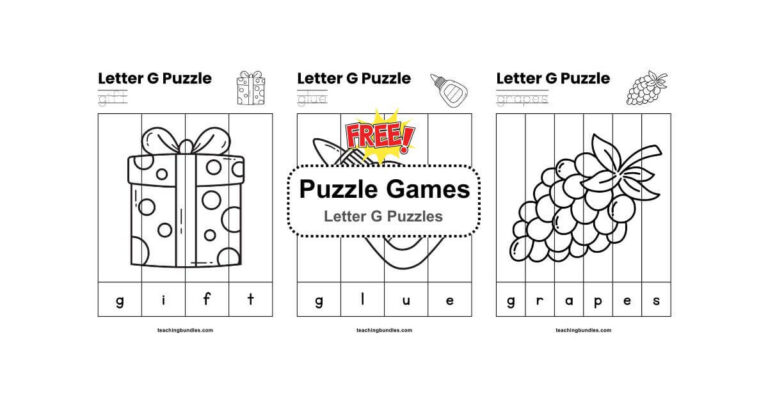 Fun Letter G Word Building Puzzle Game for Preschoolers