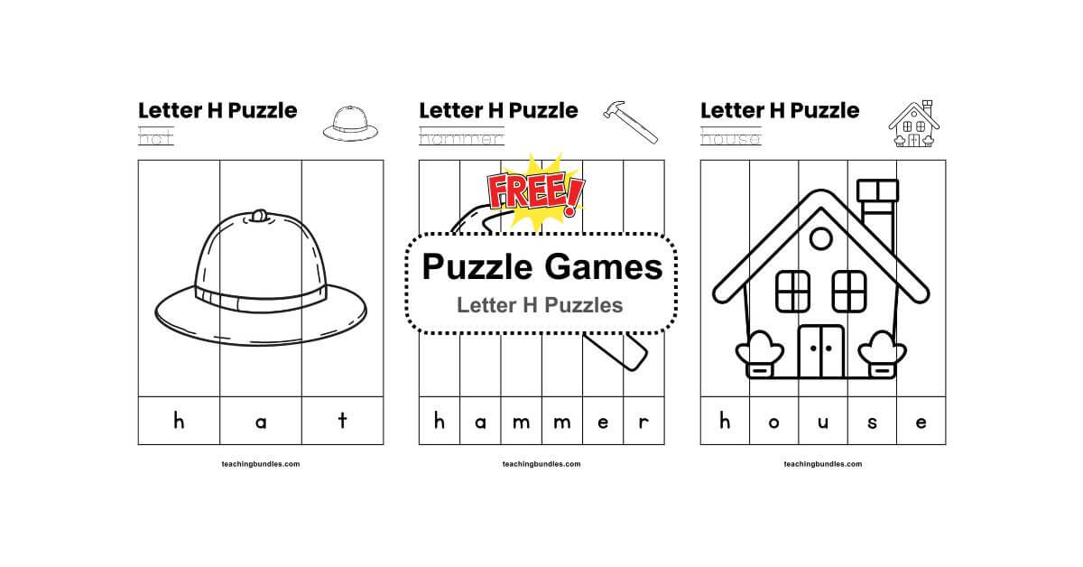 Printable Letter H Word Puzzles for Kids