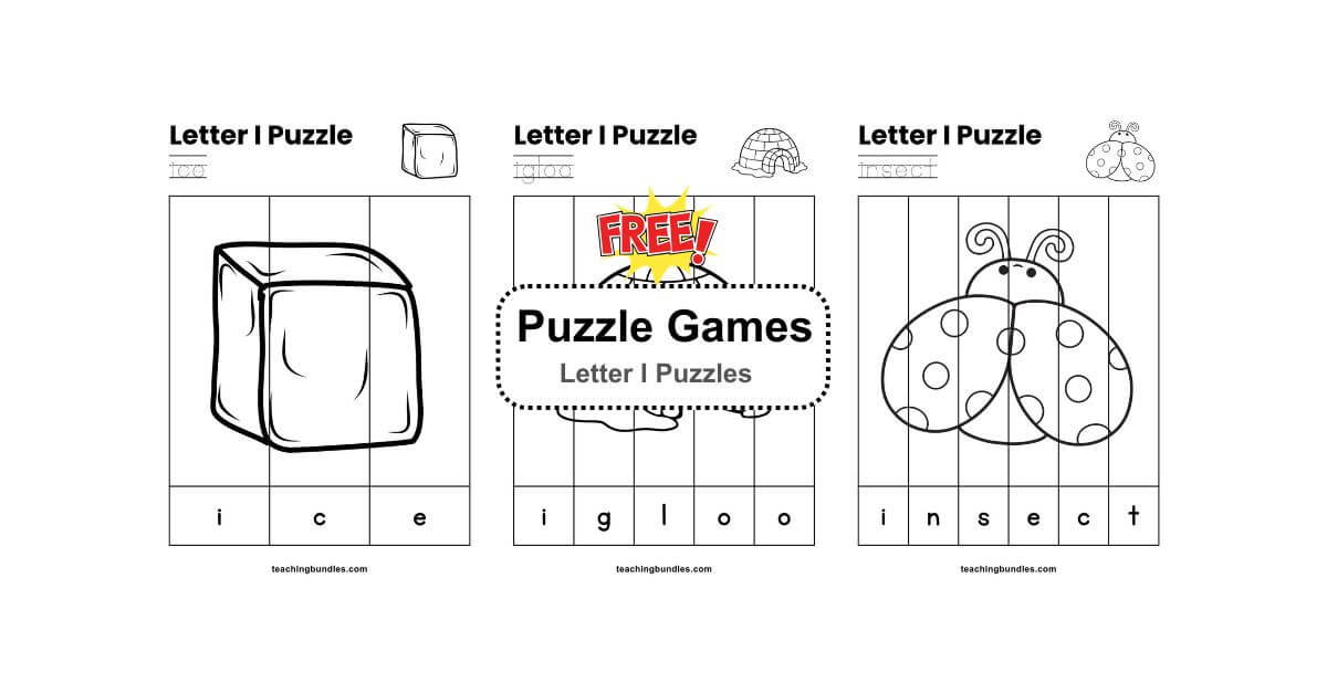 Alphabet I Word Puzzle Activities for Preschool