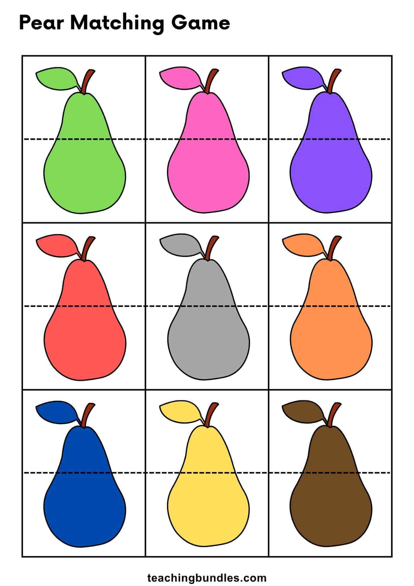 Pear Color Cut and Match PDF