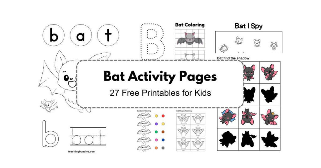 Bat Printable Early Learning Activities for Kids