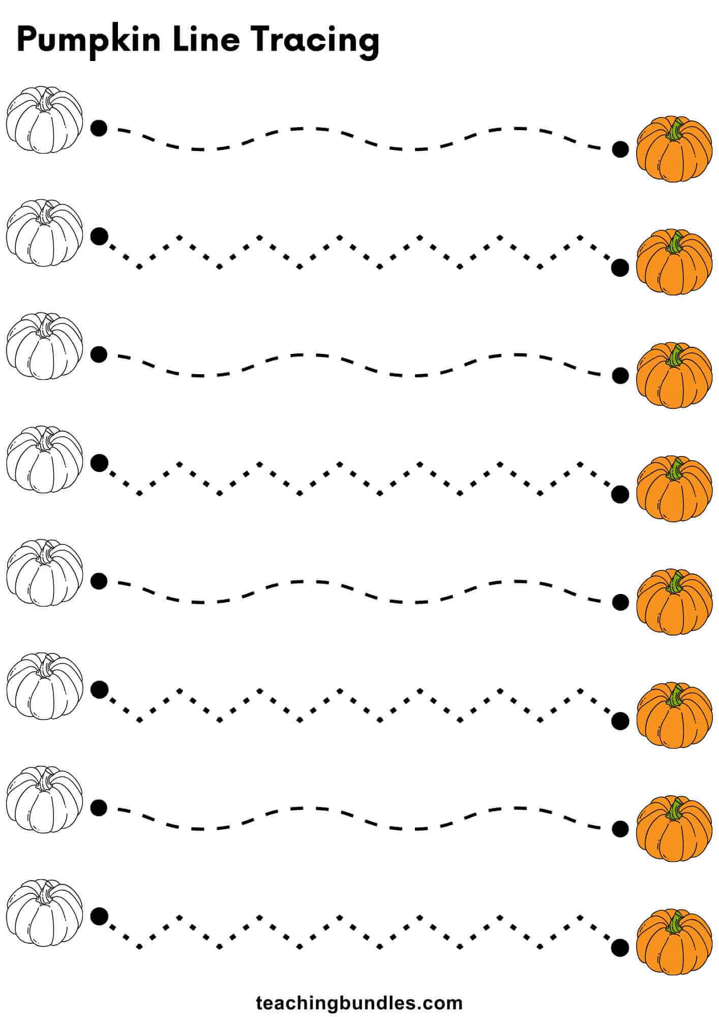 Pumpkin Line Tracing Activity Page