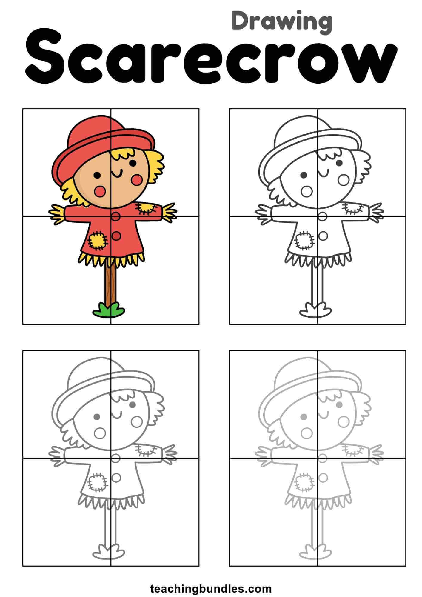 Scarecrow Drawing Page for Preschoolers
