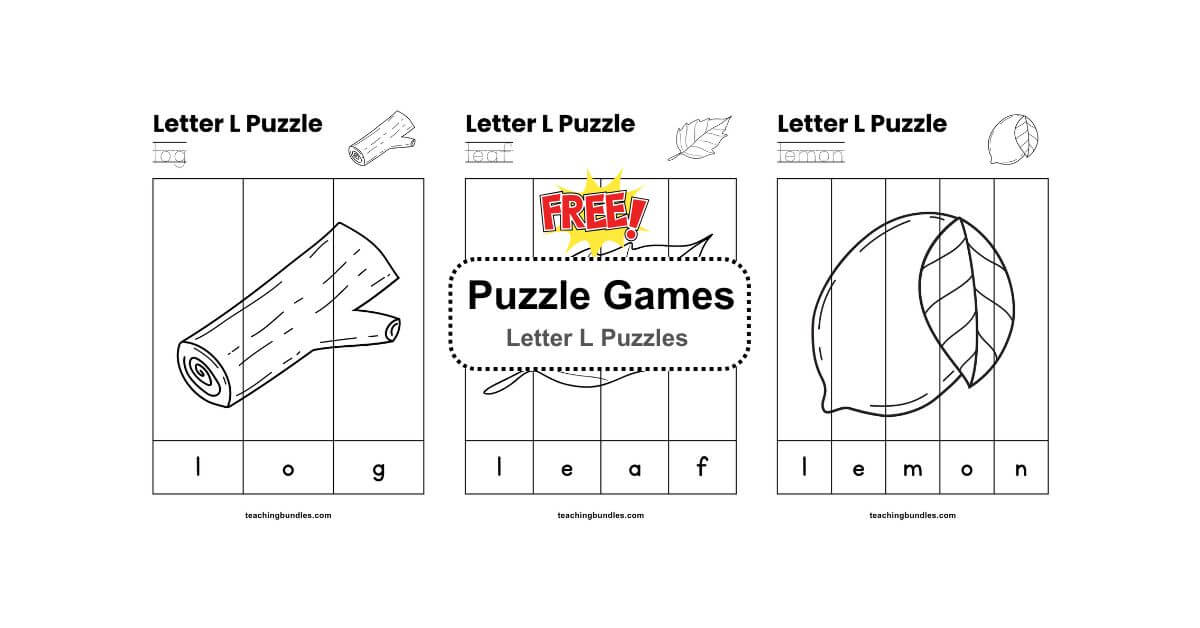 Letter L Word Puzzles Preschool Printables