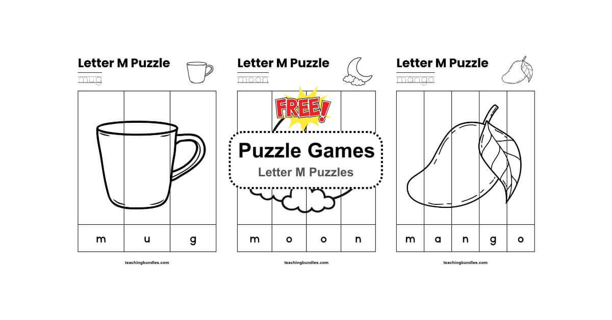 M Words Puzzle Activities for Kids
