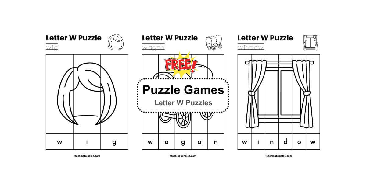 Letter W Puzzle Activities for Kids