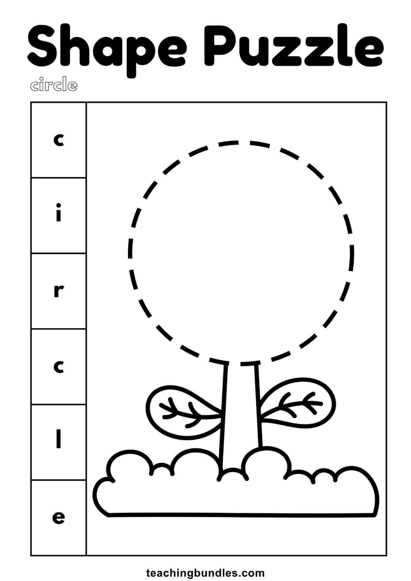 Circle shape puzzle with plant design.