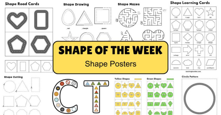 Free printable shapes poster for preschool learning.