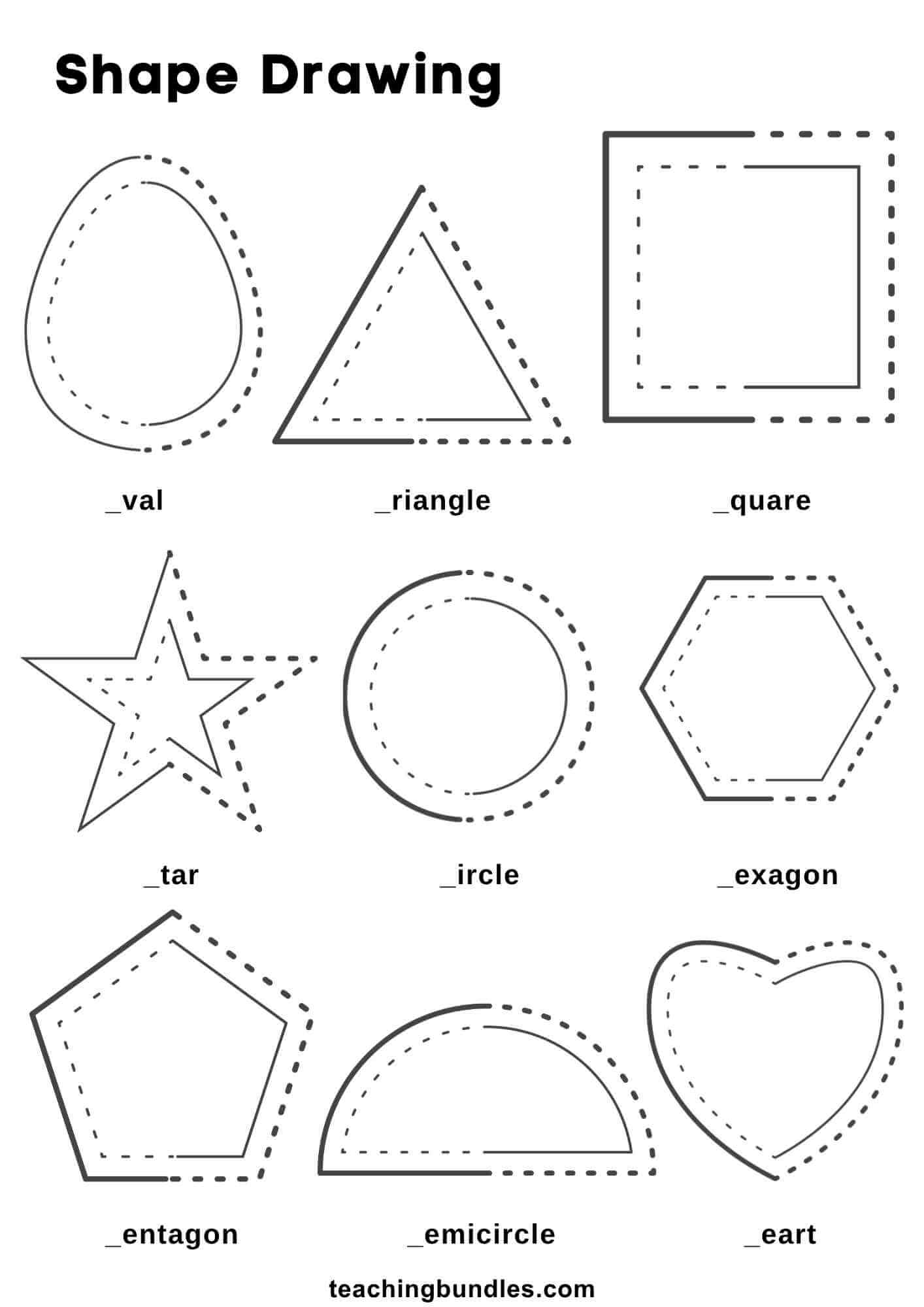 Shape drawing activity for preschool.