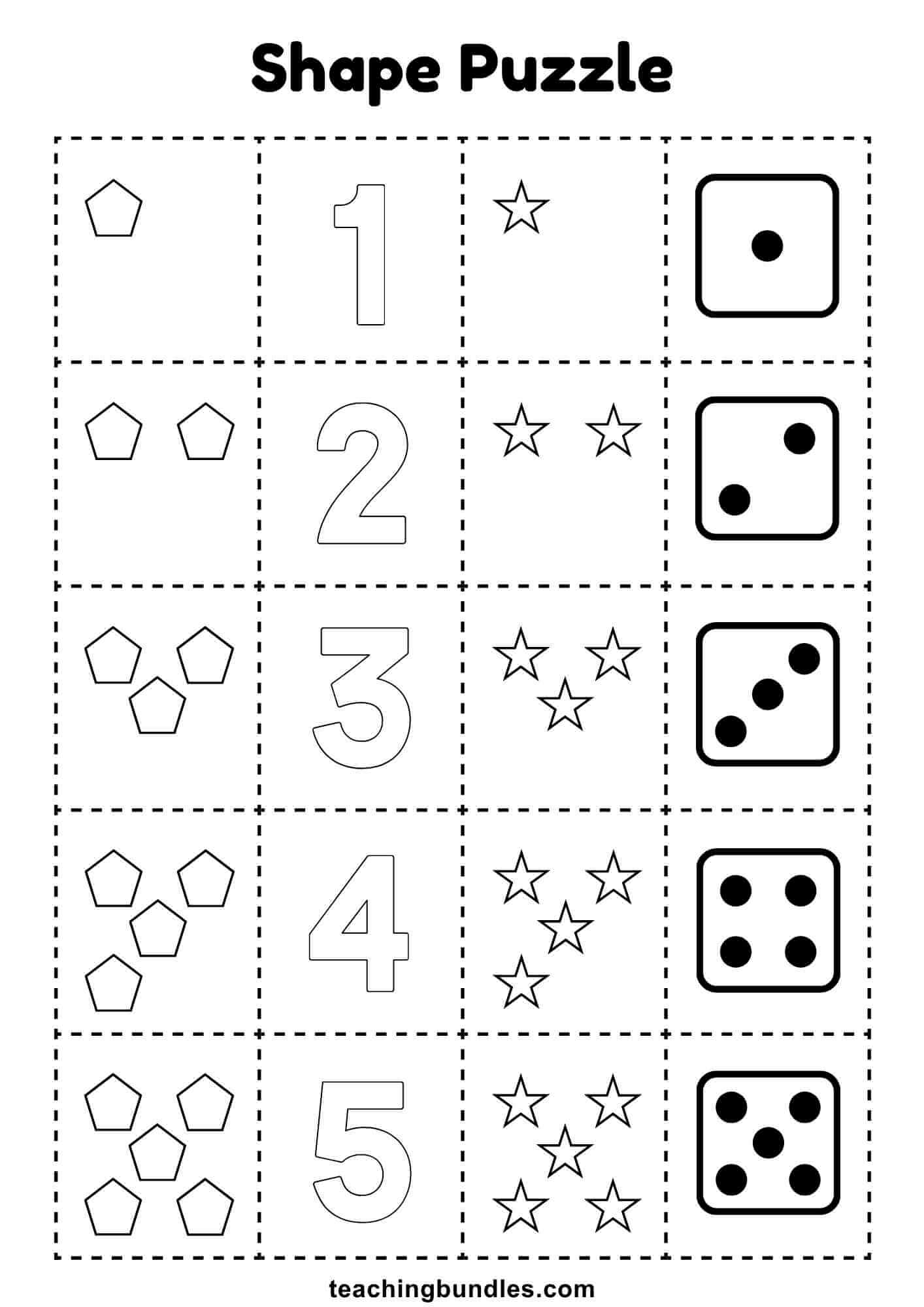 Shape and number puzzle for preschool learners.