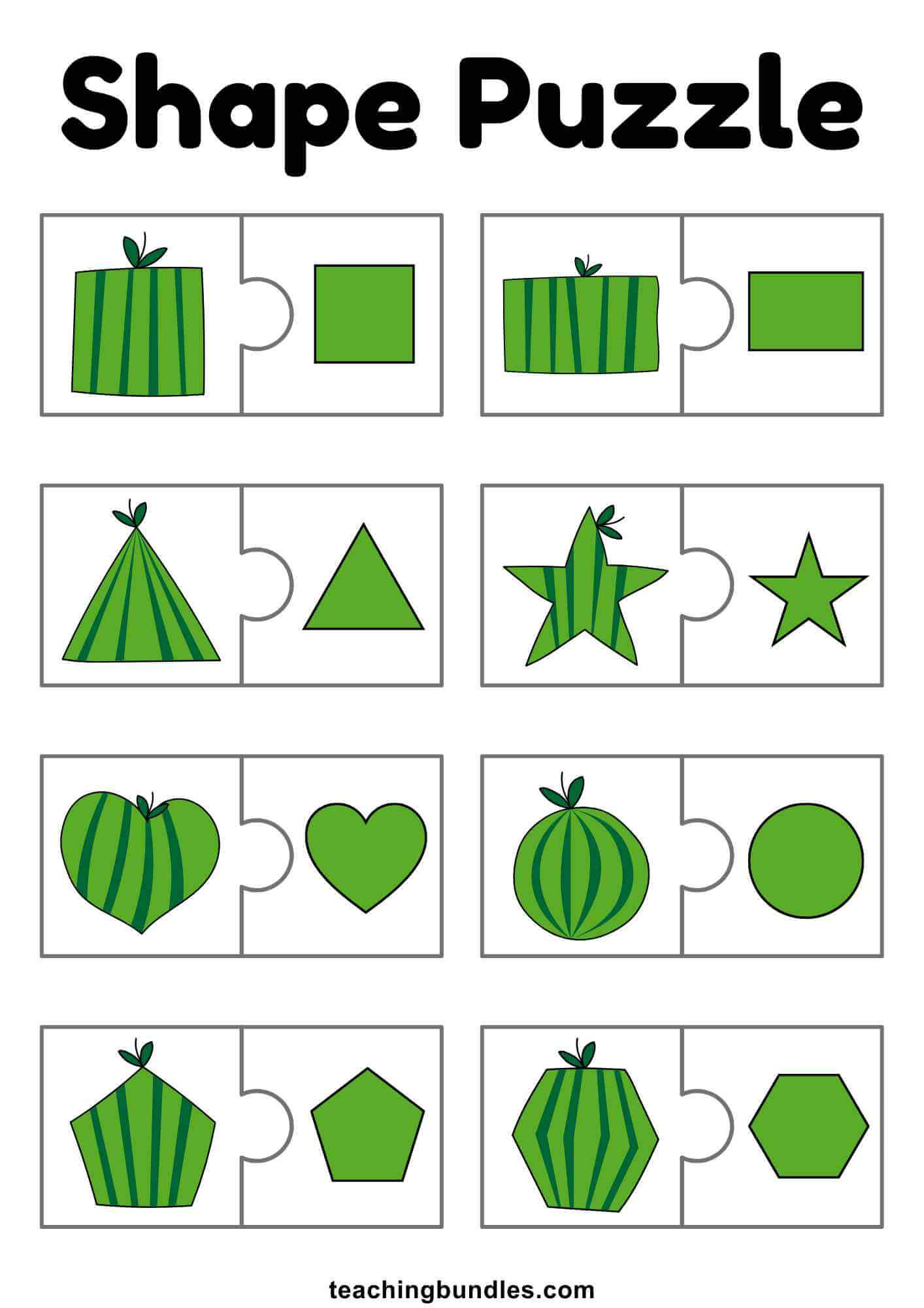 Fun puzzle for children to match shapes.