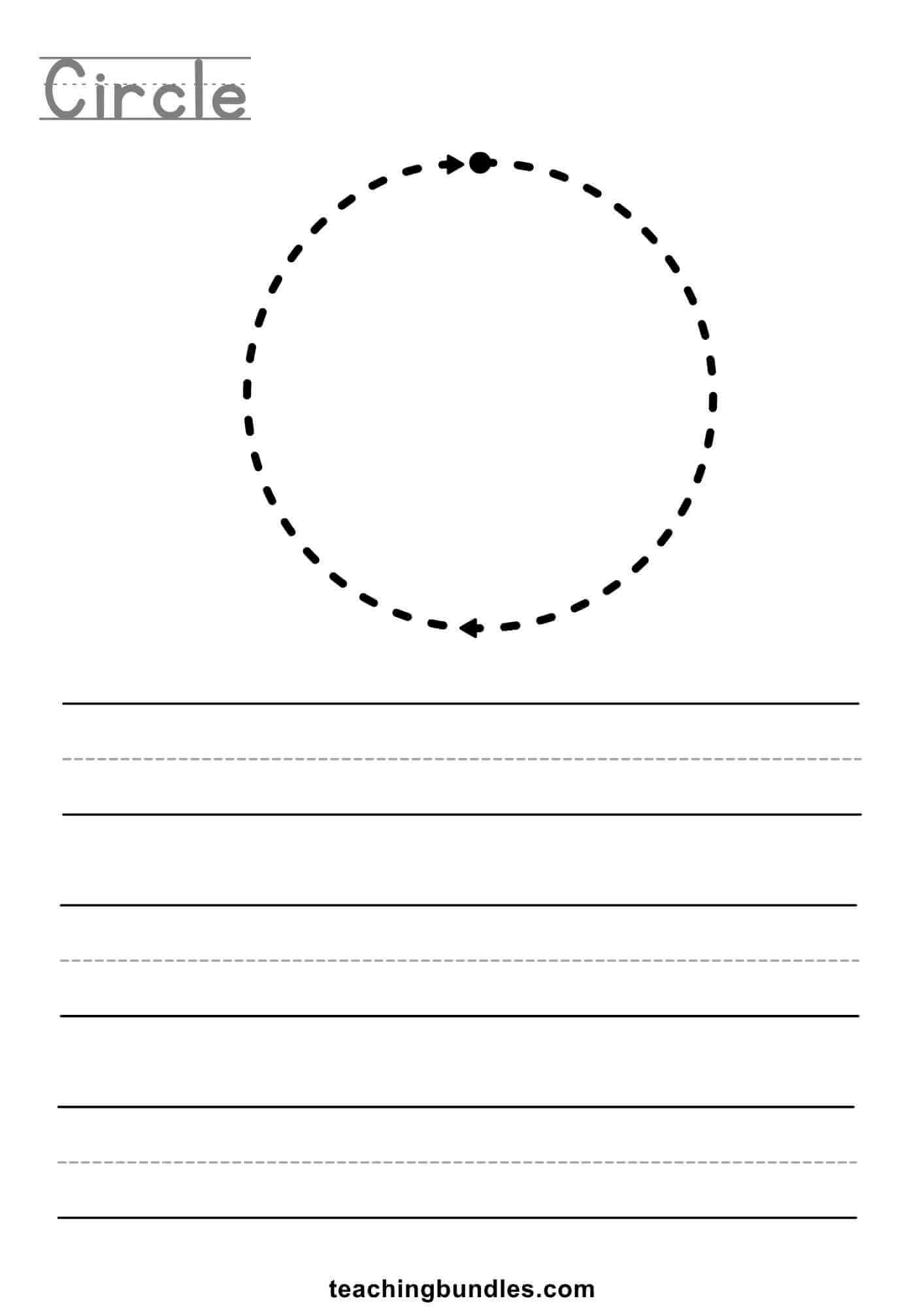 Circle tracing worksheet for kids.