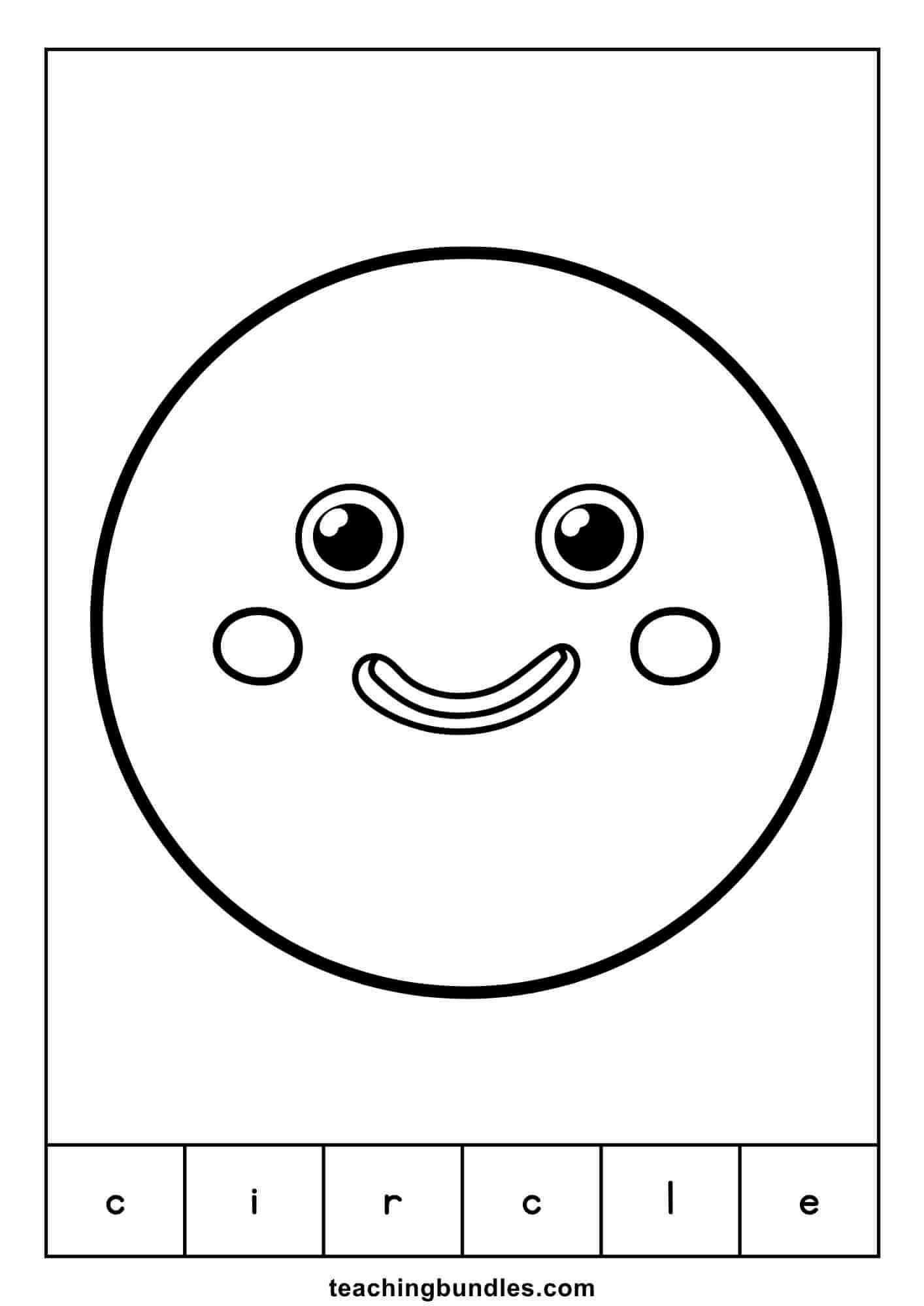 Circle learning flashcard that teaches shape and word recognition.