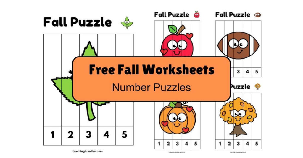 Fall number puzzle games for kids.