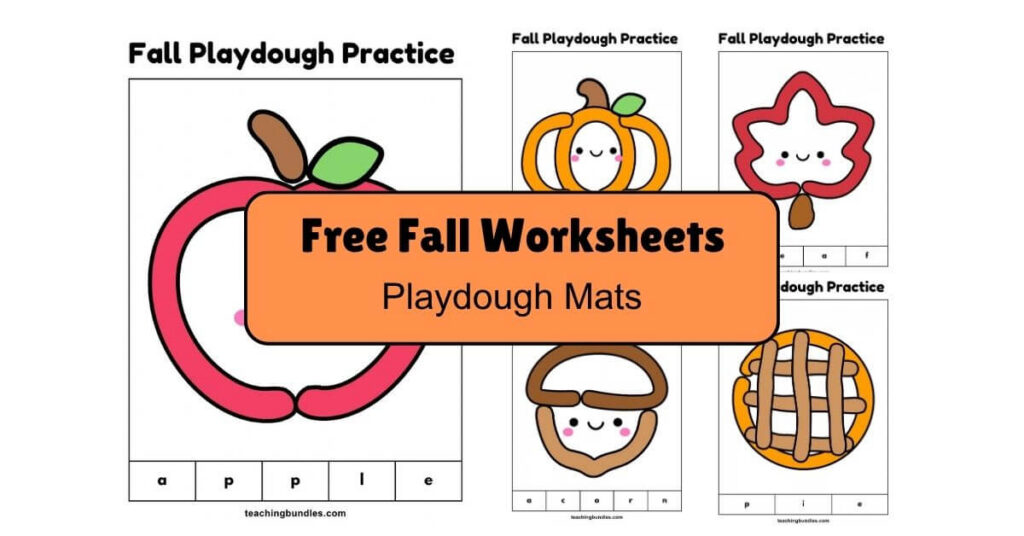 Printable autumn playdough mats for preschoolers combining seasonal fun with early learning.