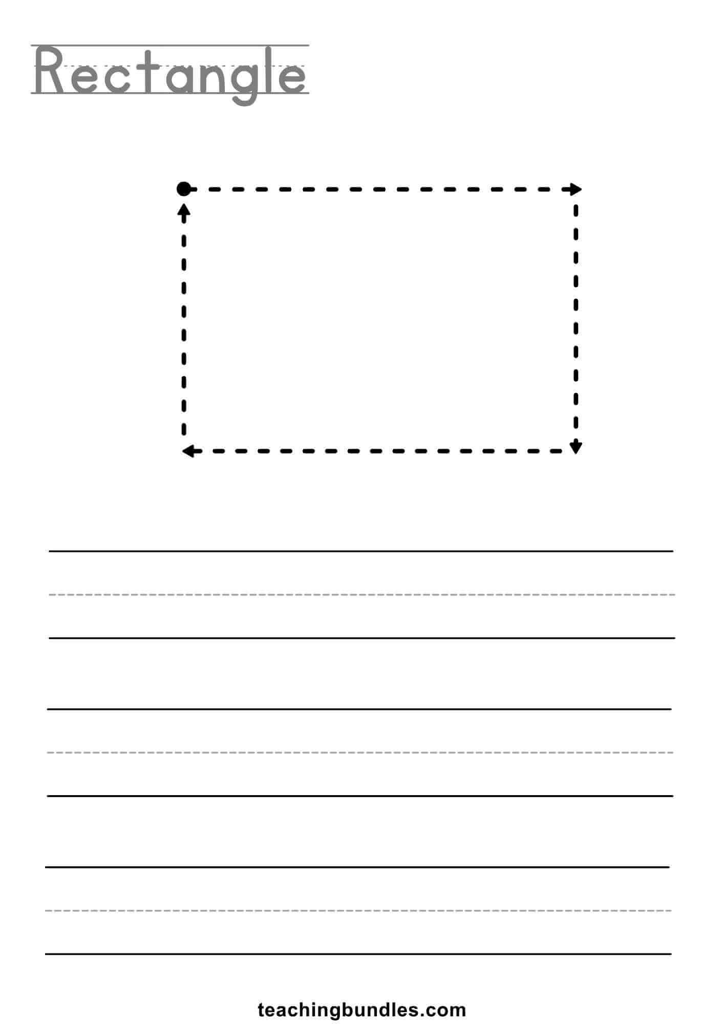 Rectangle tracing worksheet for kids.