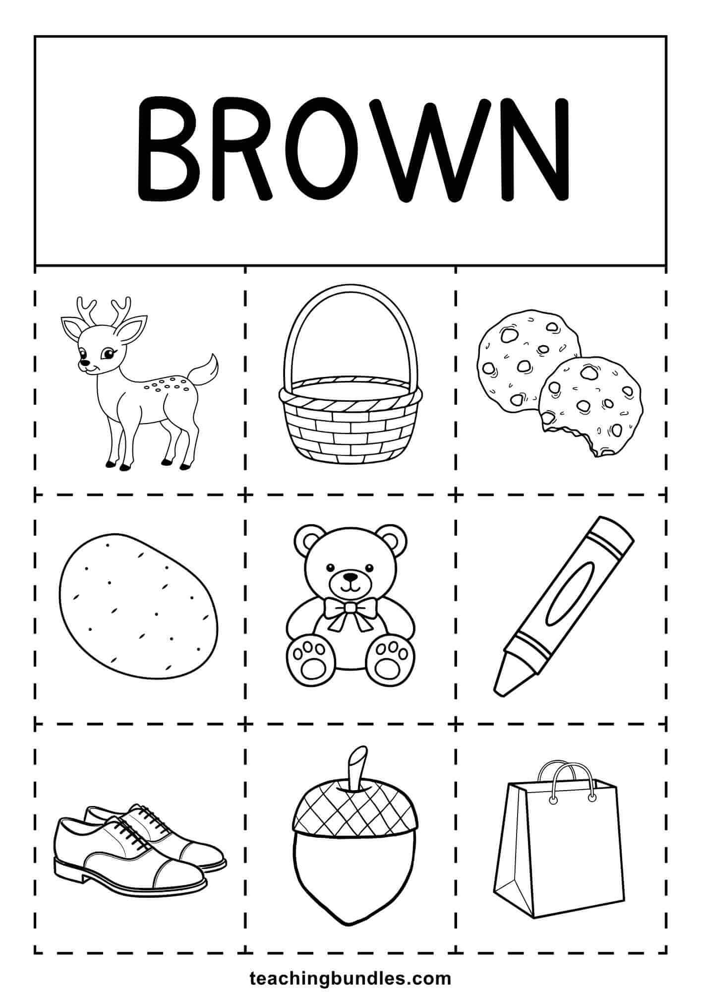brown things coloring activity