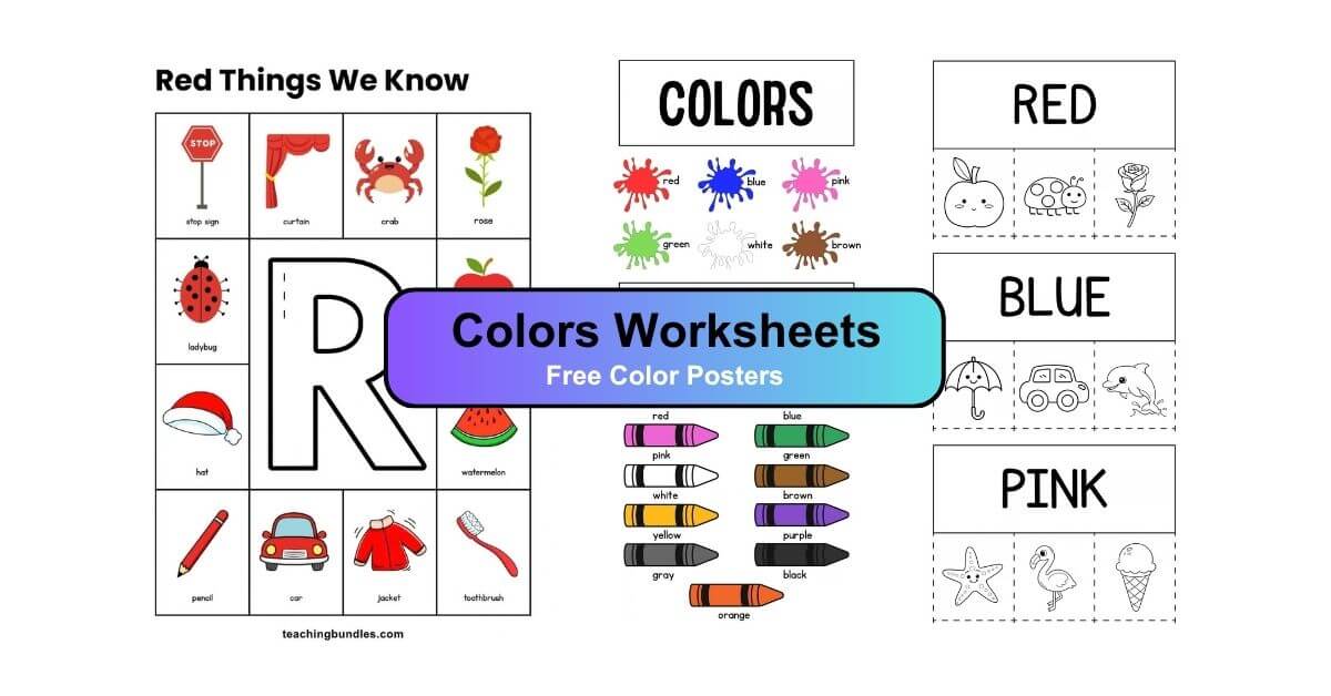 Printable color posters for preschool classrooms