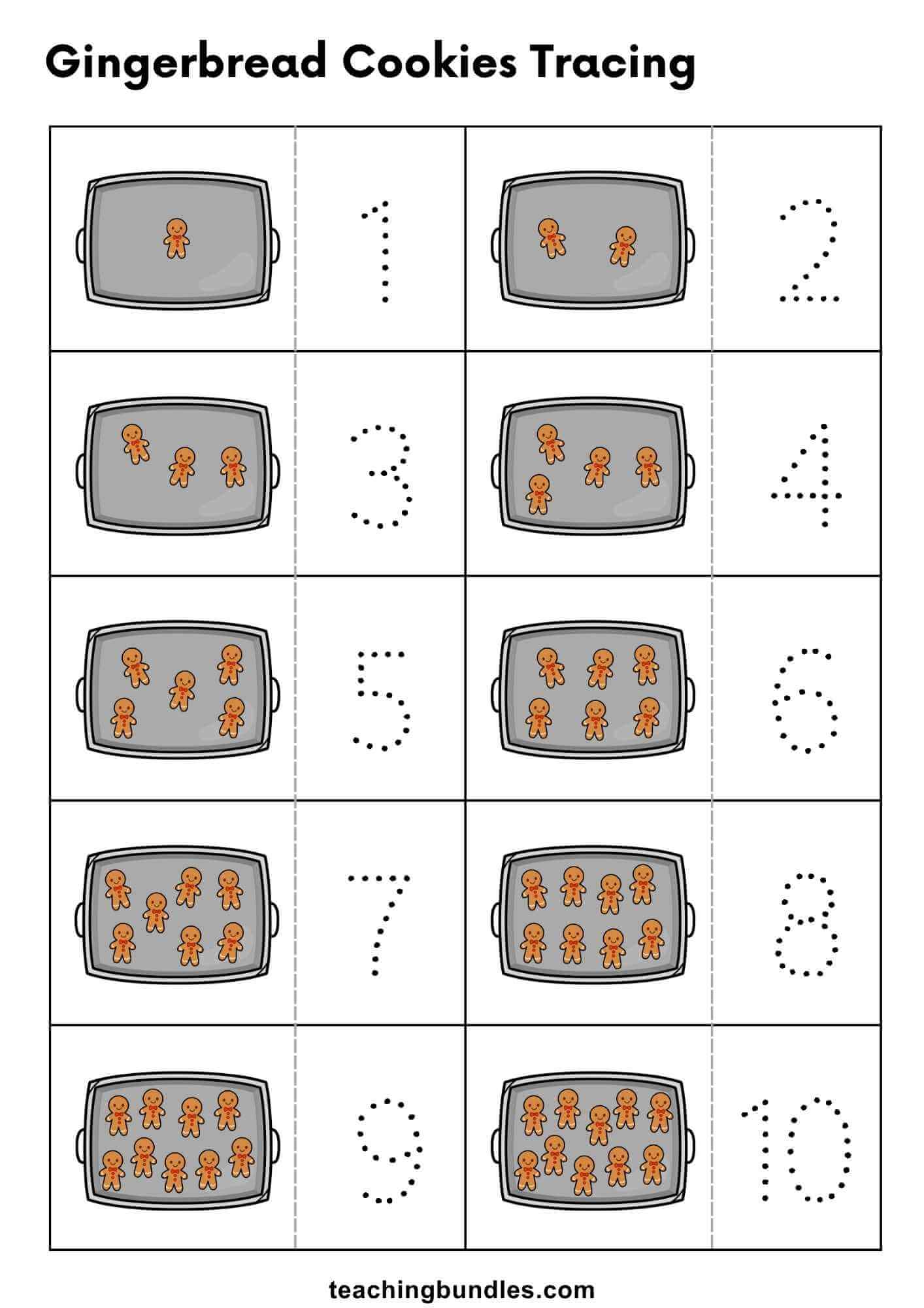 Gingerbread cookies count and match