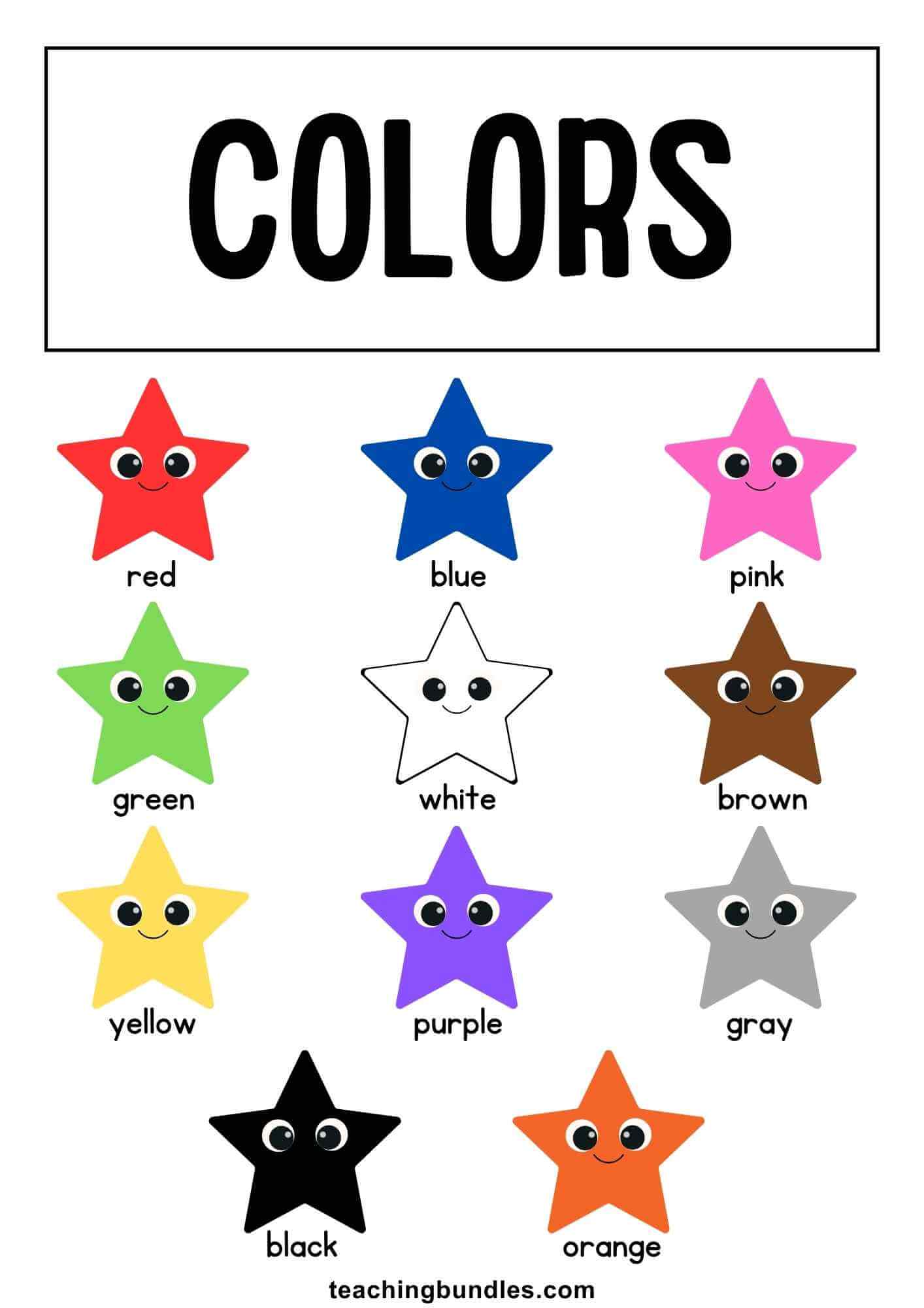 Classroom star colors poster